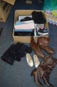 Box of Assorted Ladies Boots and Shoes