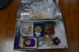 Metal Chest of Costume Jewelry