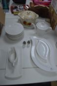 White China Plates, Dishes and a Casserole, etc.