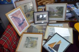Assortment of Framed Watercolours, Prints and Pict