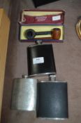 Box of Pipes and Hip Flasks