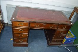 Leather Topped Kneehole Desk