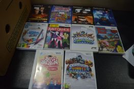 Four Playstation 2 Games and Six Wii Games