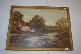 Oil on Board - Country Scene signed S. Bromfield