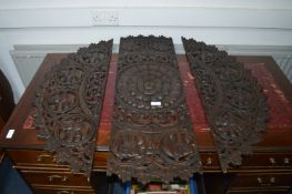 Carved Indonesian Wall Decoration Featuring Elepha
