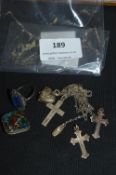 925 Sterling Silver Jewellery Including Crucifix,