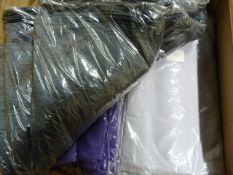 *199 Crushed Taffeta Table Runners (49x Blue Steel, 100x Purple & 50x Slate