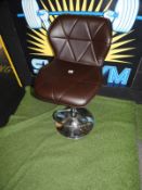 Brown Gas Lift Faux Leather Bar Stool on Chrome Support