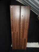 One Two Bank and One Three Bank Set of Wood Effect Lockers