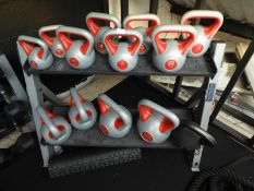 Twelve Piece Kettlebell Set 2kg - 24kg with Rack
