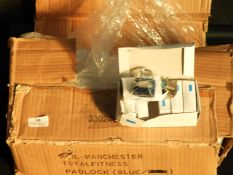 Box of Blue Padlocks with Keys