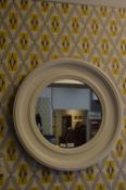 Circular Cream Framed Wall Mirror