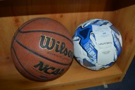 *Mitre Match Football and a Wilson React Basketball