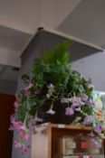 *Hanging Basket with Artificial Petunias