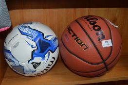 *Wilson Reaction Basketball and a Mitre Football