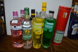 Eight Bottles of Assorted Spirits; Gordons Pink Gi
