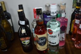 Eight Bottles of Assorted Spirits; Baylies, Sailor