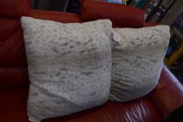 *Two Printed Faux Fur Cushion