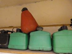 Five Plastic Petrol Cans