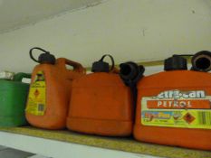 Four Plastic Petrol Cans