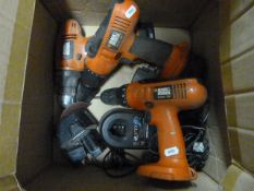 Box of Three Black & Decker Drills