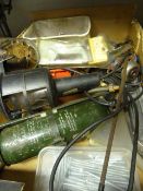 Fire Extinguisher, Jar of Coins, Inspection Lamp,