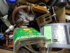 Box Containing Battery Charger, Air Tools, Assorte