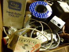 Box Containing Transformer, Spool of Audio Cable,