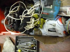 Two Boxes of Tools, Bolts, Cellulose Thinner, Braz