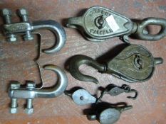 Job Lot of Pulleys and Hooks