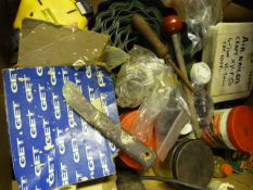 Box Containing Laser Level, Garden Edging, Nail Gu