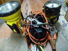 Jump Leads, Insect Zapper and Two Handheld Spotlig