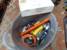 Tub Containing Extension Lead, Glass Coat, Warning