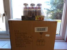 *Six Packs of 6 Glassworks Glass Bottles with Reusable Lids and Straws 250ml