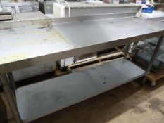 Vogue Preparation Table with Shelf 182x61x91cm