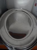 Ten Stainless Steel Serving Trays