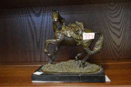 Bronze Study of a Horse on Marble Base (Some Fault