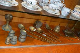 Brassware Including Ladles, Weights, etc.