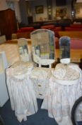 Retro Bedroom Dressing Table with Triple Mirrors a