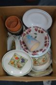 Box of Pottery Dishes, Bowls, etc.