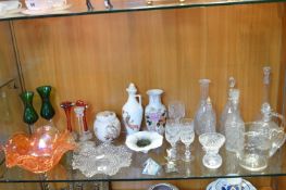 Carnival Glass, Cut Glass Crystal. Decanters, Pott