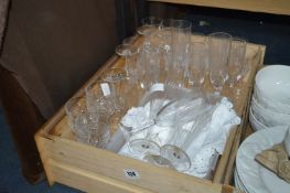 Box of Wine Glasses, Flutes, etc.