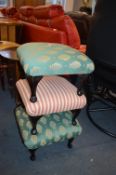Three Upholstered Footstools