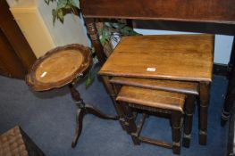 Oak Nest of Tables and a Wine Table