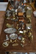 Brassware Including Horse & Carts, Aeroplanes, etc