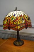 Tiffany Style Lamp with Dragonfly Design