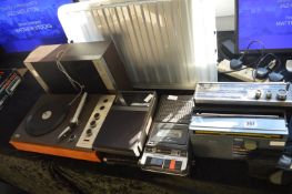 Assorted Vintage Audio Equipment Including Portabl