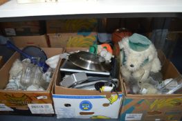 Three Boxes of Household Goods, Glassware, Soft To