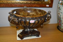 Ornate Marble Effect Fruit Bowl on Pedestal Base