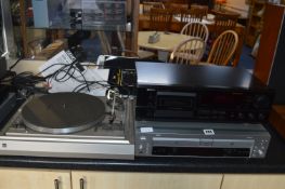 Denon Cassette Tape Deck, Sony Twin CD Player and